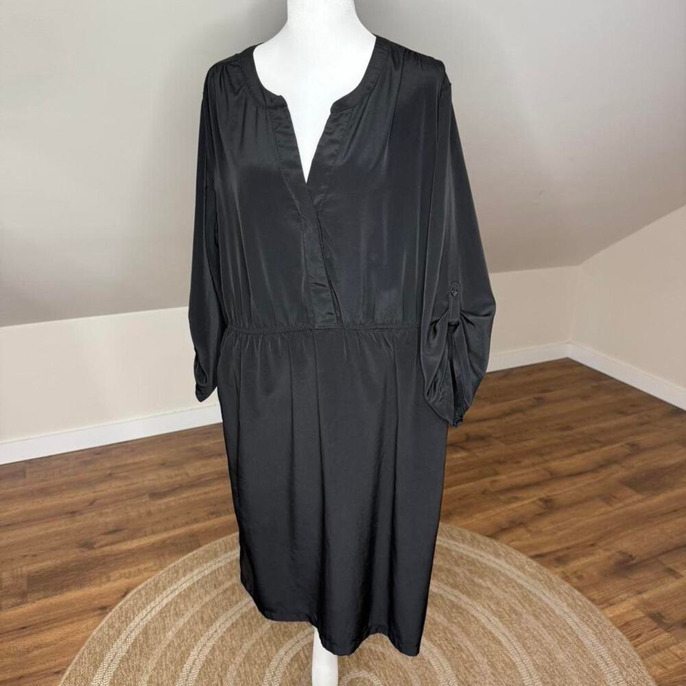 Old Navy Satin Shirt Dress XL Minimalist Chic Pockets